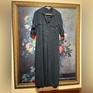 Cloth & Stone Navy Long Sleeve Shirt Dress